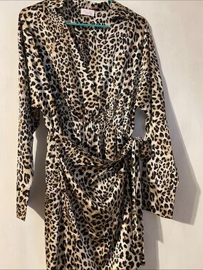 Leopard wrap dress
